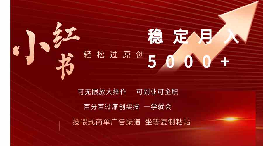 （9792期）小红书轻松过原创稳定月入5000+-一知网