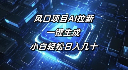 风口项目AI拉新，一键生成，小白轻松日入几十-一知网