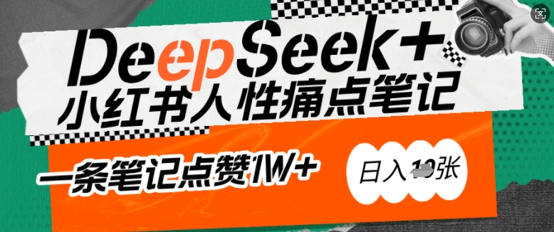 AI赋能小红书爆款秘籍：用DeepSeek轻松抓人性痛点，小白也能写出点赞破万的吸金笔记，日入多张-一知网