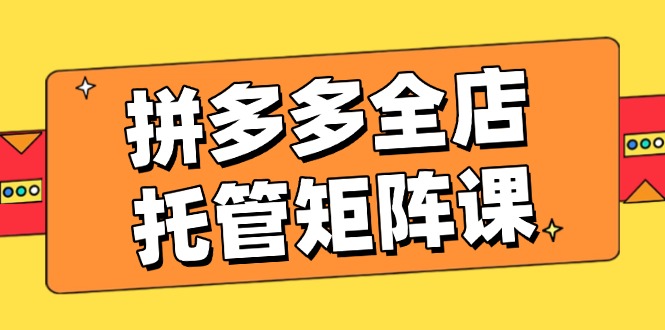 （14328期）拼多多全店托管矩阵课，盈利动销玩法，高效计划设置，提升店铺效益-一知网