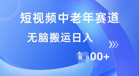 短视频中老年赛道，操作简单，多平台收益，无脑搬运日入多张-一知网