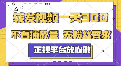 转发视频一天3张+，正规平台放心做，不看播放量，无粉丝要求，随时随地挣收益【揭秘】-一知网